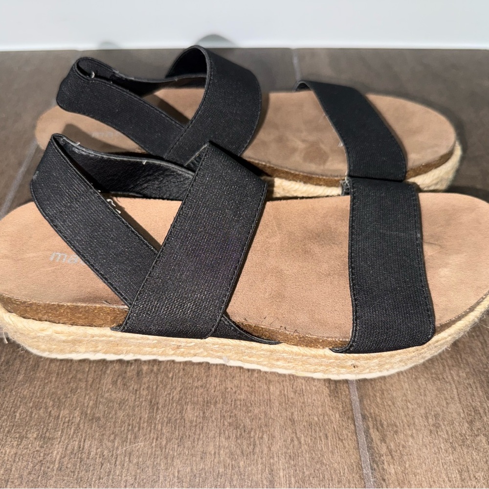 Madden Girl Black and Tan Espadrille Sandals - Picture 4 of 4